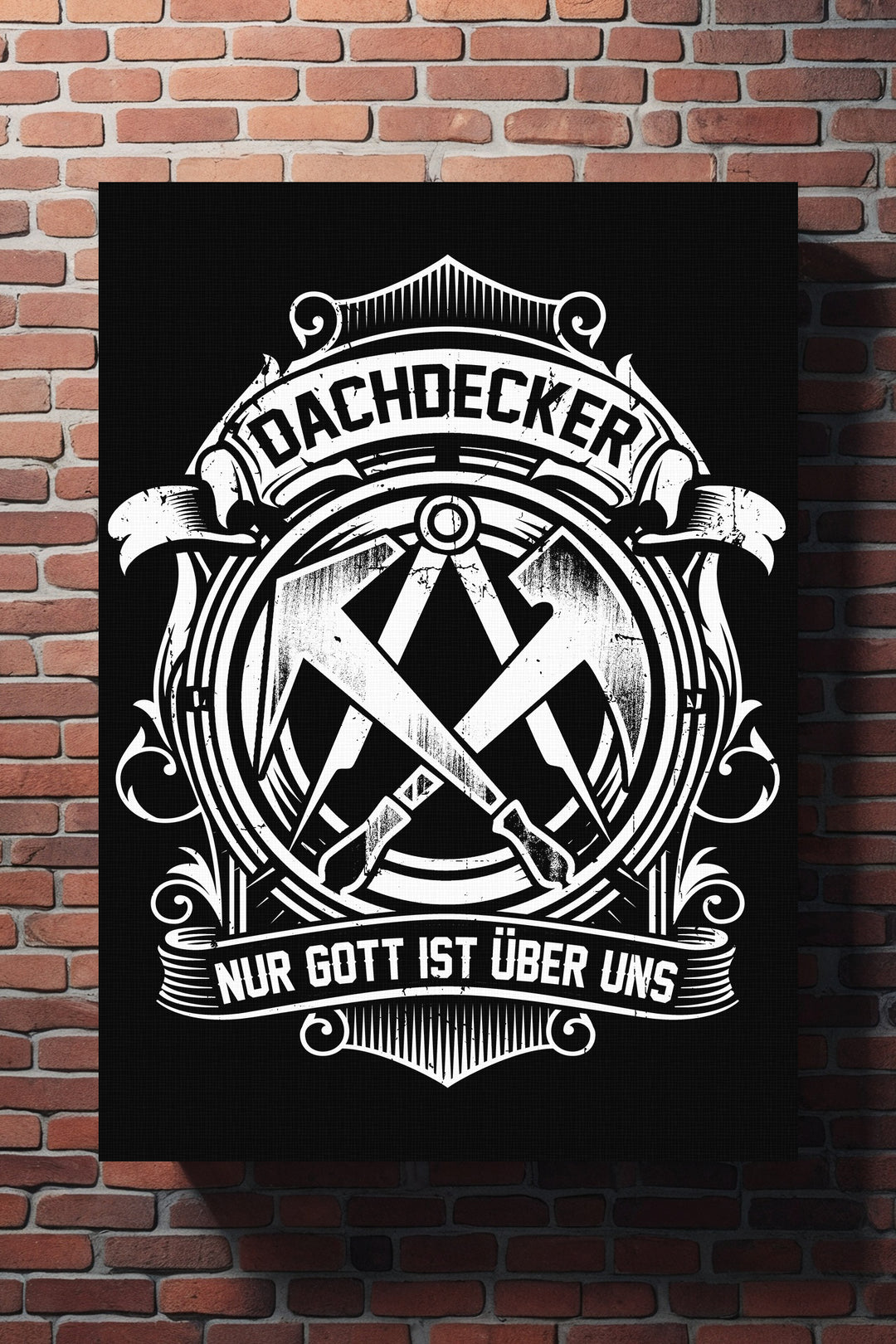 Dachdecker Leinwand | Dachdecker Zimmermann Bild Zunft Handwerker Deko | M4