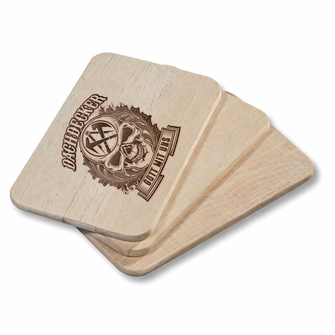 Dachdecker Schneidebrett | Frühstücksbrettchen mit Gravur Handwerk Holzbrett Küchenbrett | M5