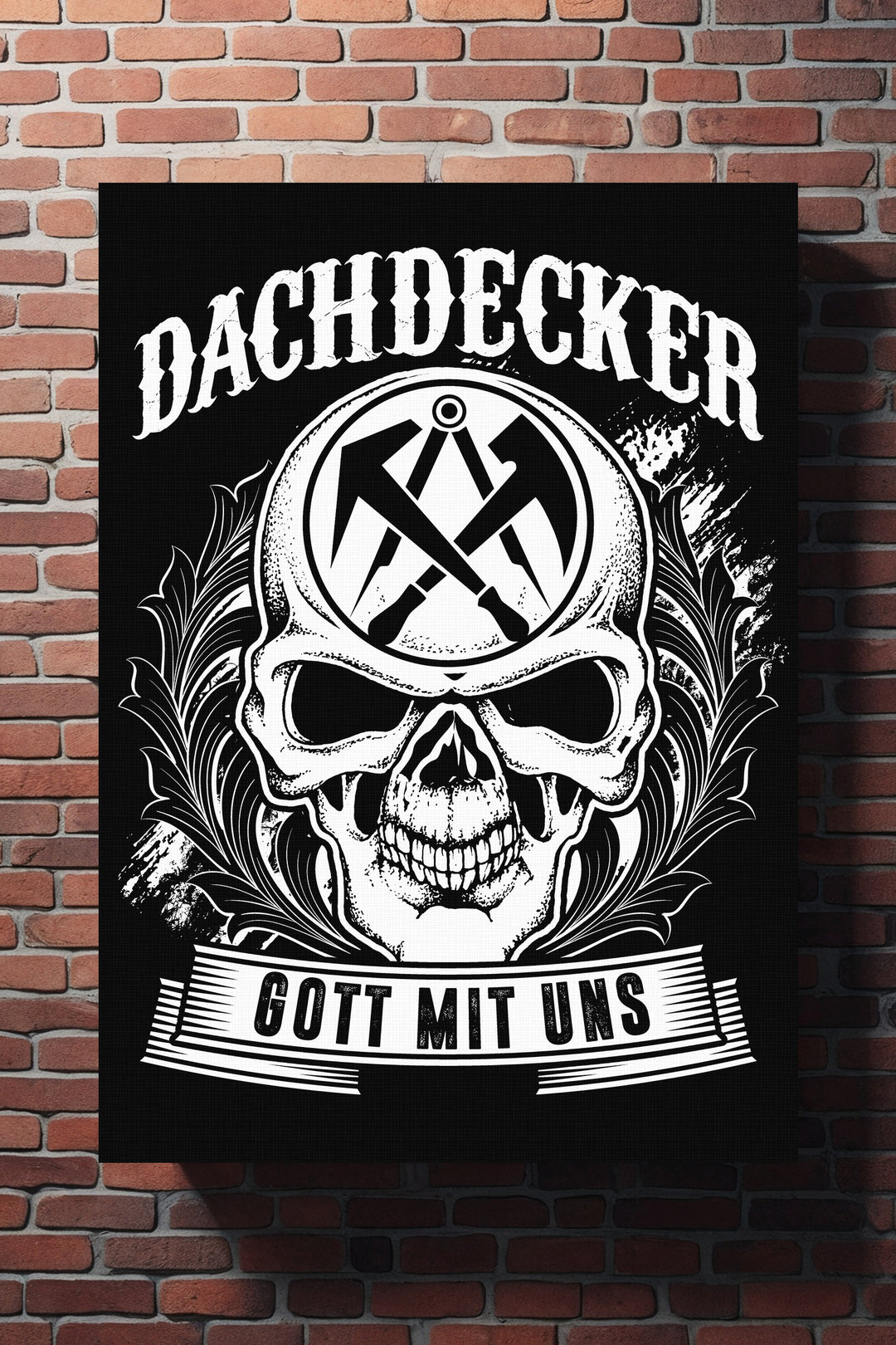 Dachdecker Leinwand | Dachdecker Zimmermann Bild Zunft Handwerker Deko | M5