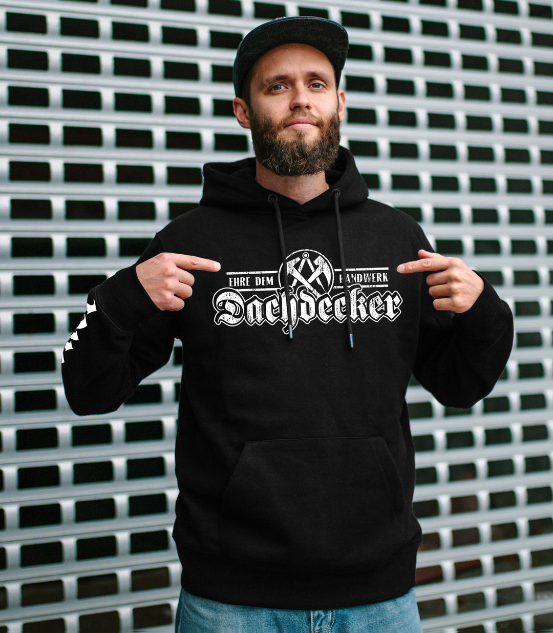 Dachdecker Kapuzenpullover | Zunft Hoodie Handwerk | M7 Ärmeldruck