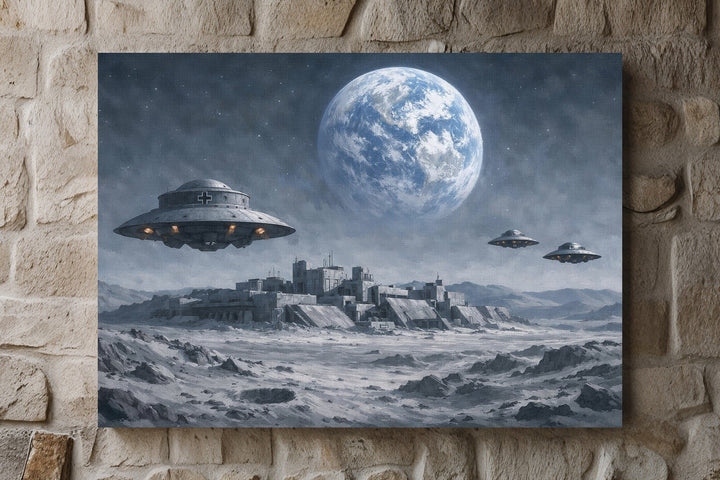 Dark Side of the Moon Leinwand | Mond Bild Nacht Himmel Galaxy Space Universum | M1