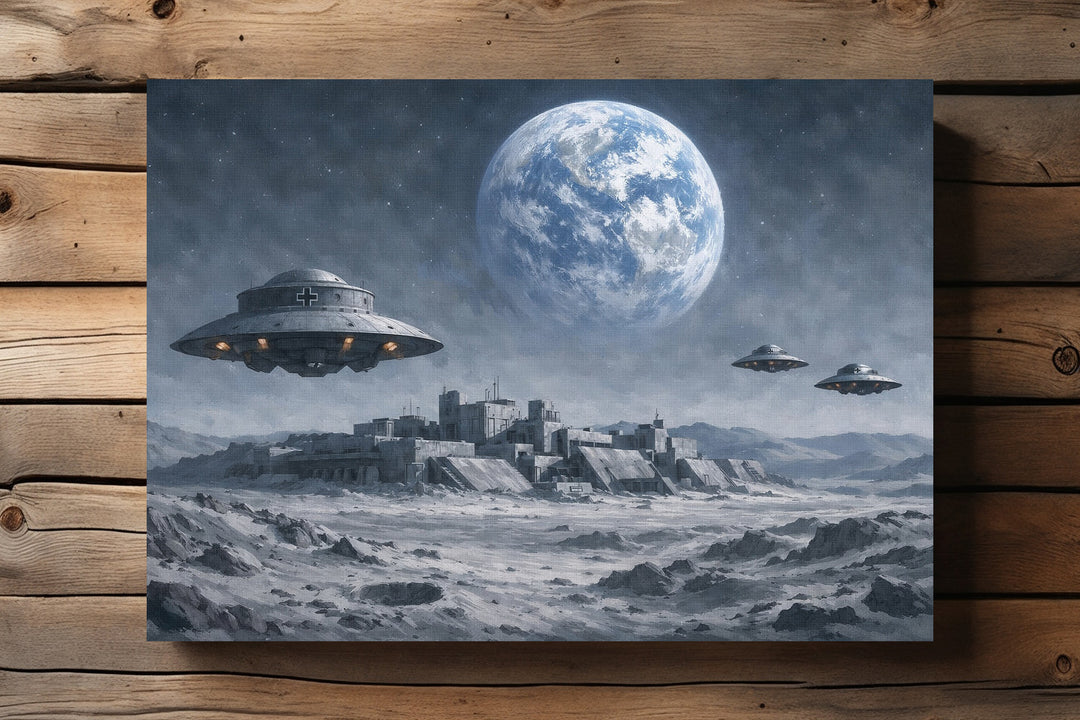 Dark Side of the Moon Leinwand | Mond Bild Nacht Himmel Galaxy Space Universum | M1