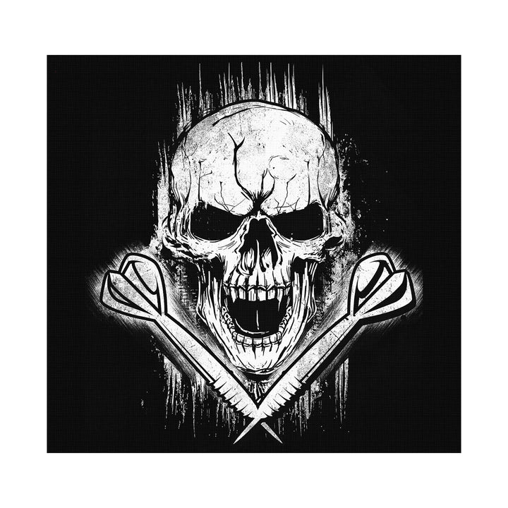 Dart Skull Leinwand | Wandbild Totenkopf Dartpfeil Dartspieler Deko Bild Gemälde