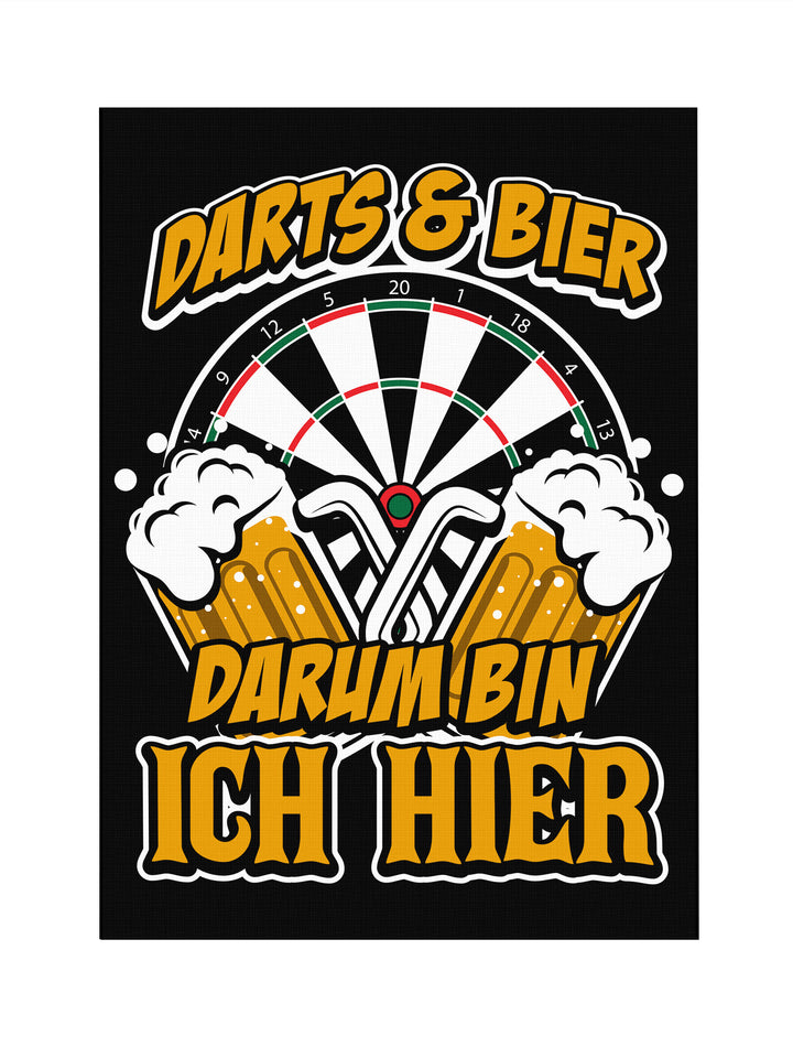 Dart & Bier Leinwand | Dart Bild Bier Dartspieler Dartscheibe Deko Hobbyraum Bar