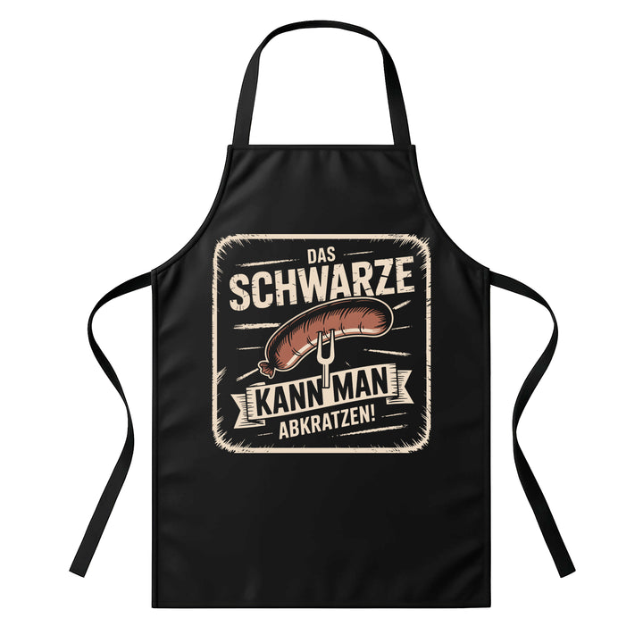 Grillschürze – „Das Schwarze kann man abkratzen“ – BBQ Schürze mit Spruch für Männer