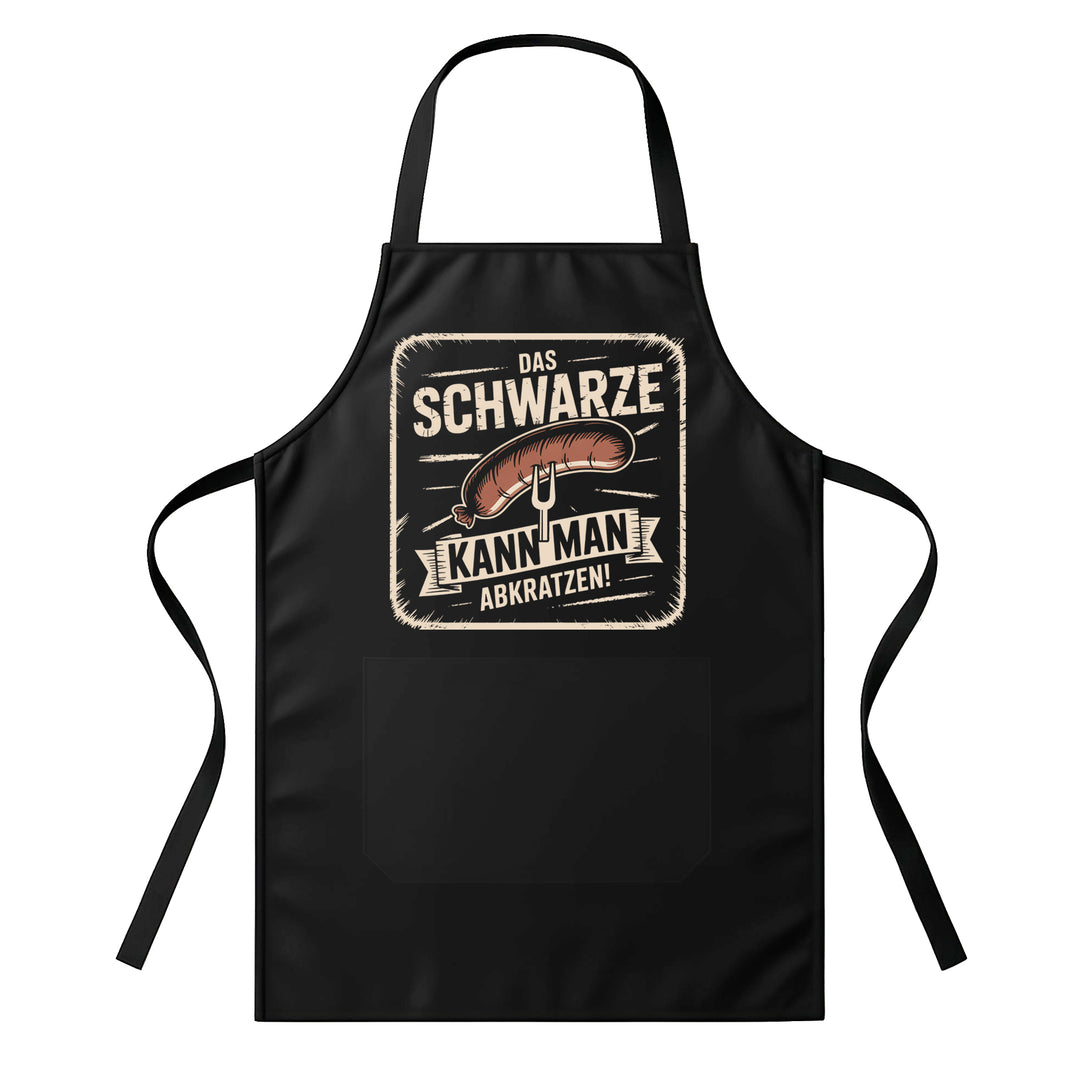 Grillschürze – „Das Schwarze kann man abkratzen“ – BBQ Schürze mit Spruch für Männer