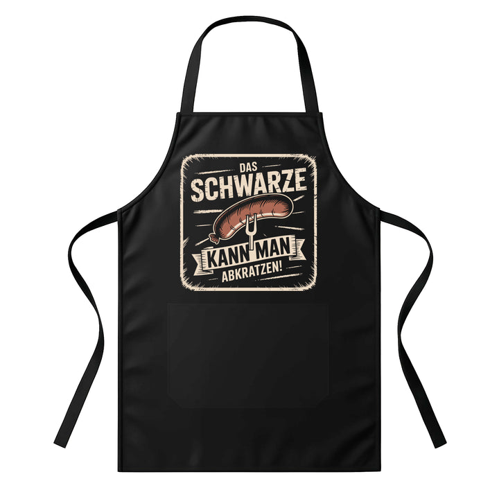 Grillschürze – „Das Schwarze kann man abkratzen“ – BBQ Schürze mit Spruch für Männer