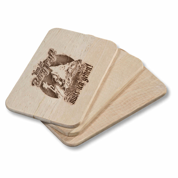 Der Berg ruft Schneidebrett | Frühstücksbrettchen mit Gravur Wander Holzbrett Bergsteiger Küchenbrett