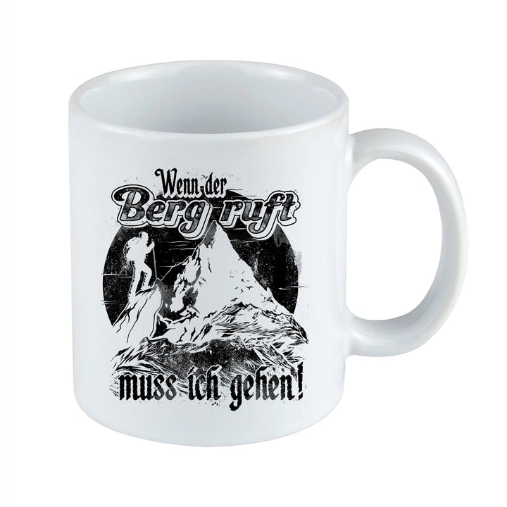 Der Berg ruft Tasse | Outdoor Kaffeetasse Wandern Bergsteiger Spruch Kaffeebecher