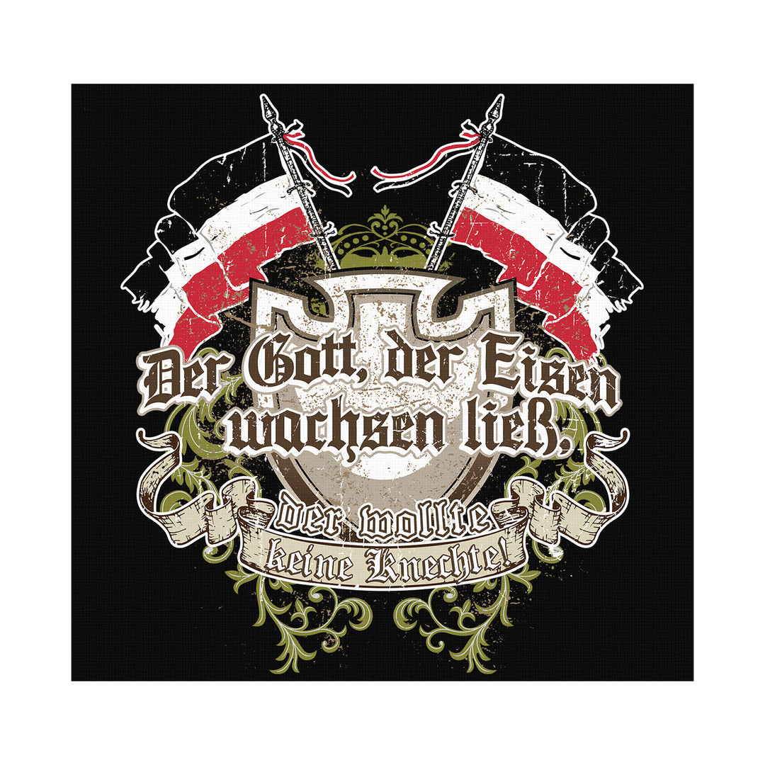 Der Gott der Eisen wachsen ließ Leinwand | Preußen Deutschland Schwarz Weiß Rot Kaiserreich Wappen Bild | M1