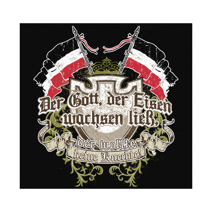 Der Gott der Eisen wachsen ließ Leinwand | Preußen Deutschland Schwarz Weiß Rot Kaiserreich Wappen Bild | M1