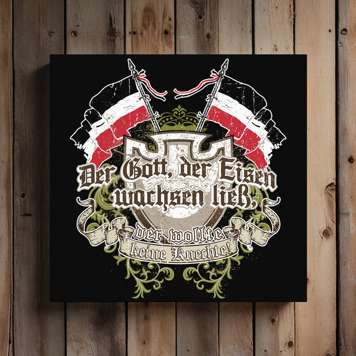 Der Gott der Eisen wachsen ließ Leinwand | Preußen Deutschland Schwarz Weiß Rot Kaiserreich Wappen Bild | M1
