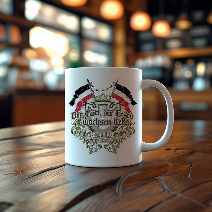 Der Gott der Eisen wachsen ließ Tasse | Kaiserreich Preußen Kaffeetasse Historische Kaffeebecher