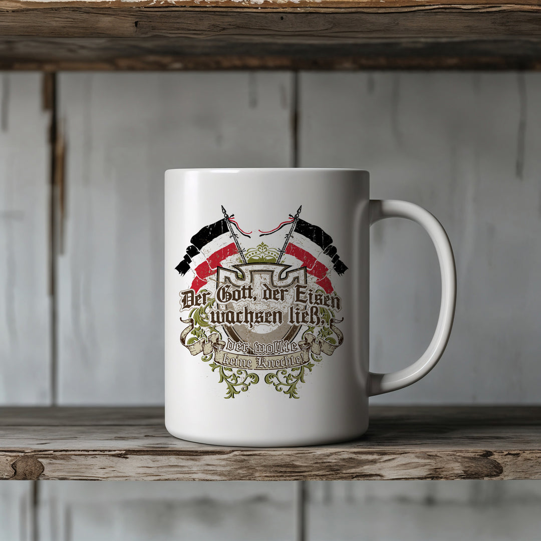 Der Gott der Eisen wachsen ließ Tasse | Kaiserreich Preußen Kaffeetasse Historische Kaffeebecher