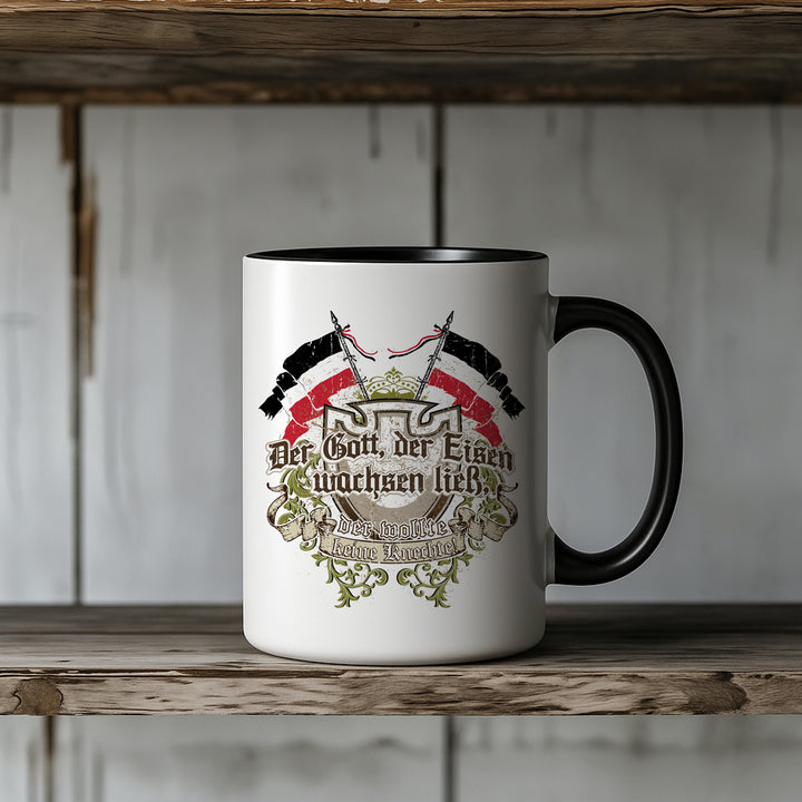 Der Gott der Eisen wachsen ließ Tasse | Kaiserreich Preußen Kaffeetasse Historische Kaffeebecher