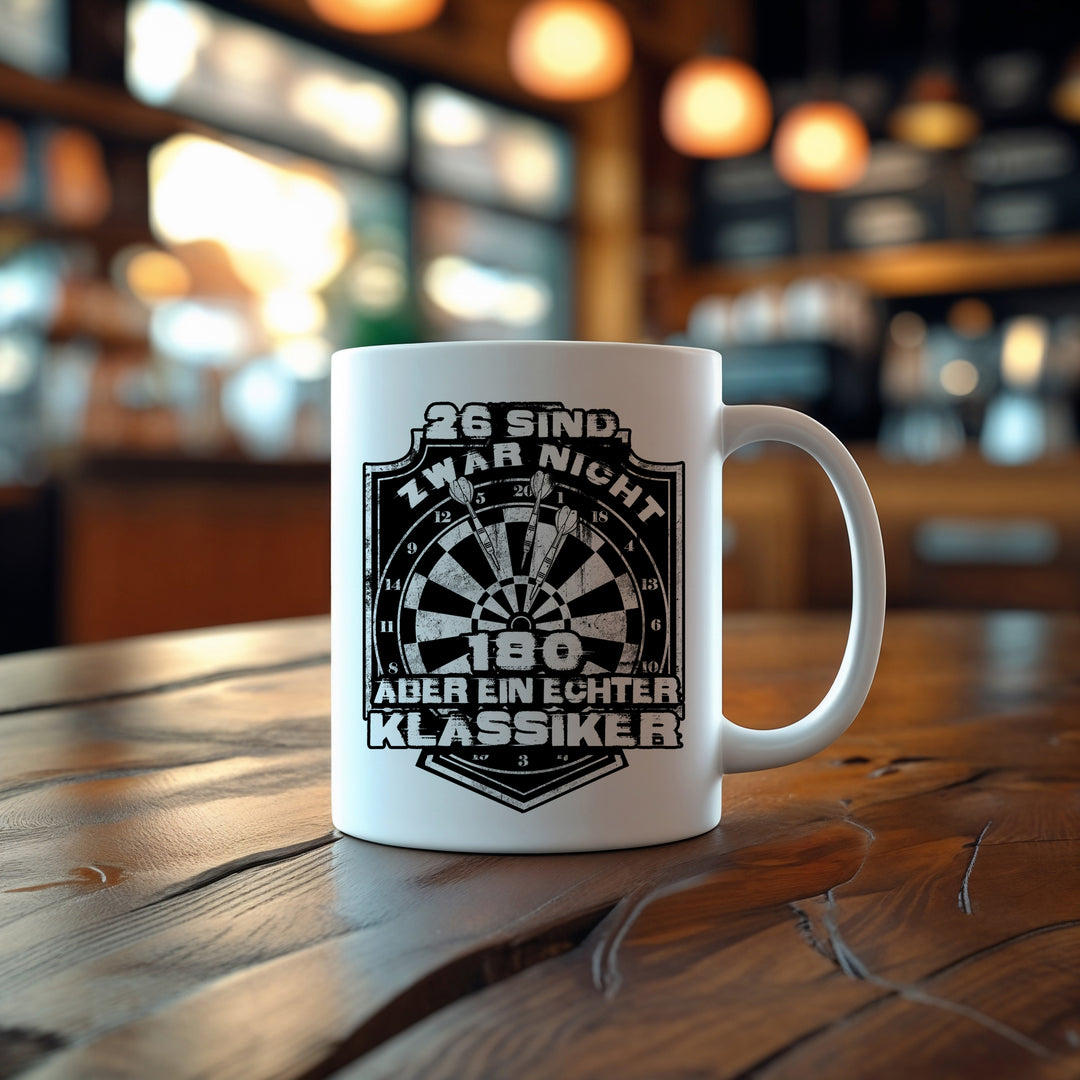 Der Klassiker 26 sind nicht 180 Tasse | Darts Kaffeetasse Kaffeebecher für Dartspieler