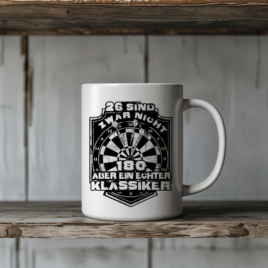 Der Klassiker 26 sind nicht 180 Tasse | Darts Kaffeetasse Kaffeebecher für Dartspieler