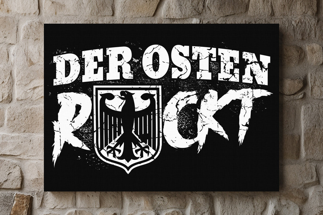 Der Osten rockt Leinwand | Ostdeutschland Bild DDR Adler Deko