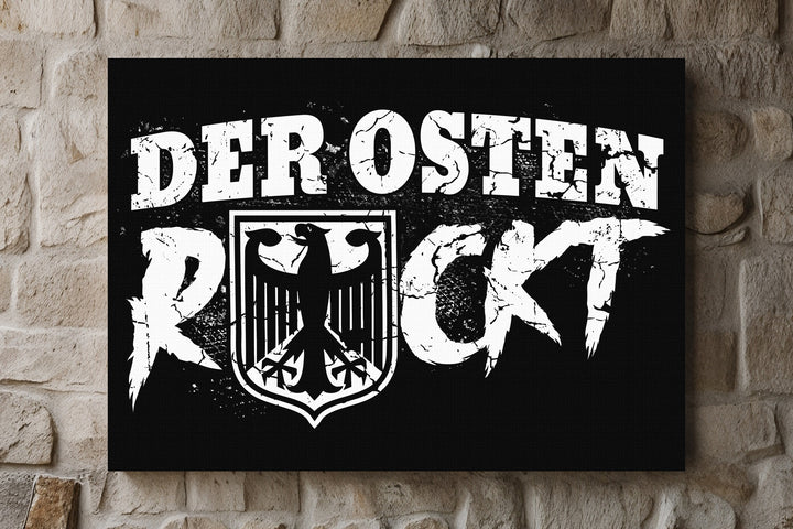Der Osten rockt Leinwand | Ostdeutschland Bild DDR Adler Deko