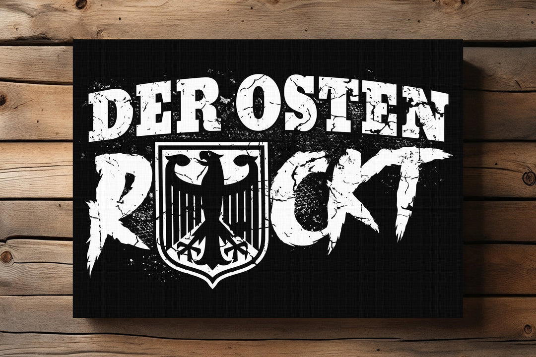 Der Osten rockt Leinwand | Ostdeutschland Bild DDR Adler Deko