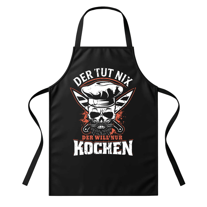 Grillschürze – „Der will nur kochen“ – BBQ Schürze mit Spruch für Männer