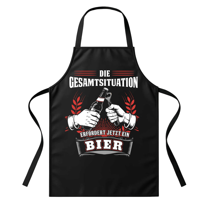 Grillschürze – „Die Gesamtsituation“ – BBQ Schürze mit Spruch für Männer