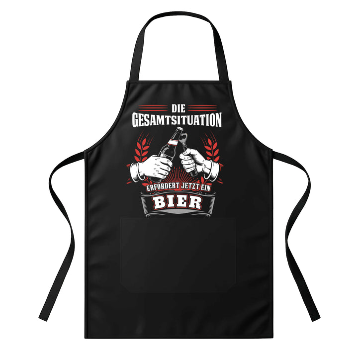 Grillschürze – „Die Gesamtsituation“ – BBQ Schürze mit Spruch für Männer