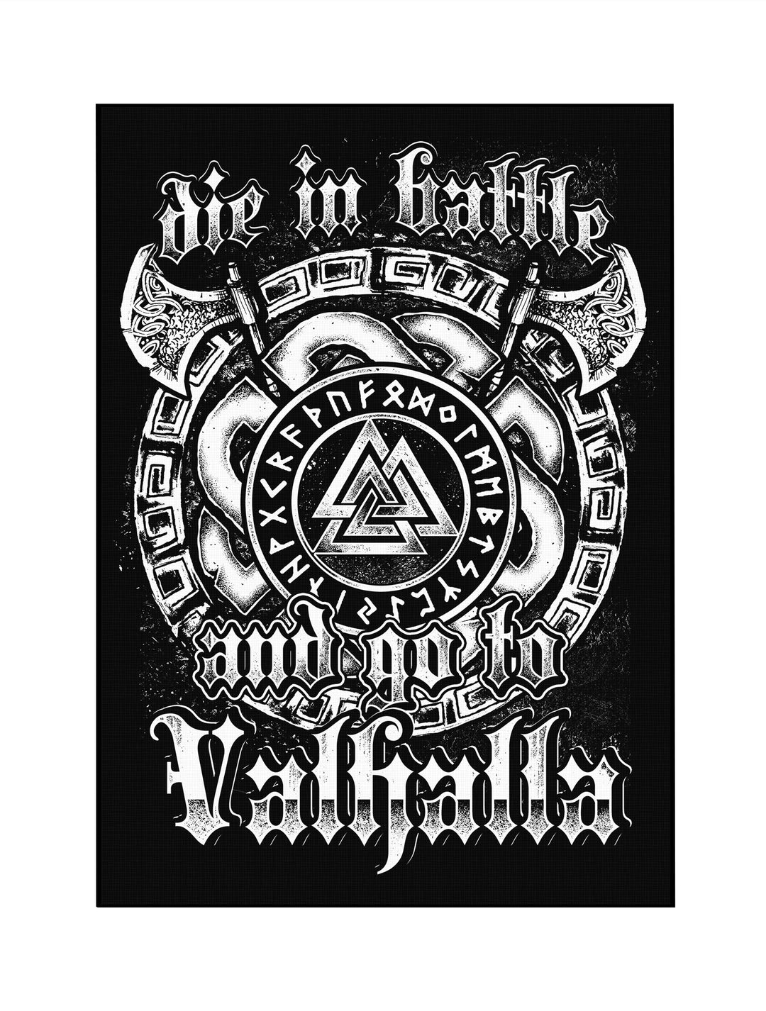 Die in Battle Leinwand | Wikinger Valhalla Bild Odin Runen Berserker