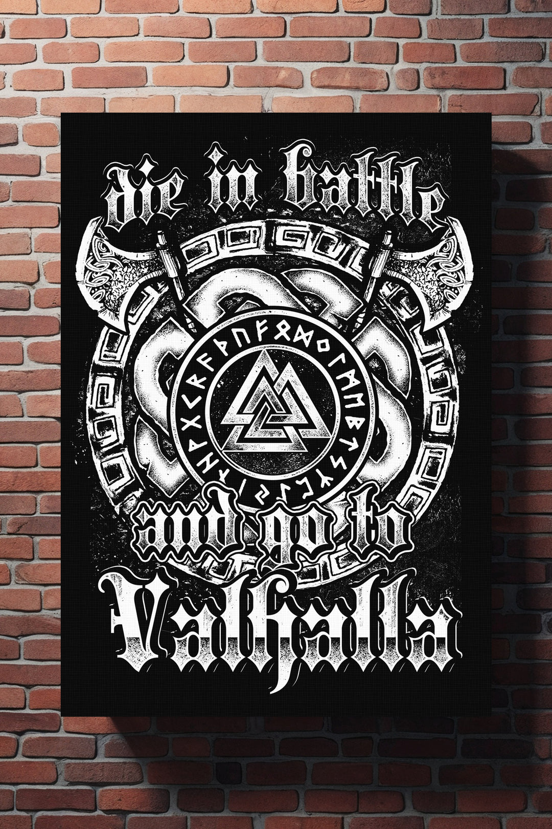Die in Battle Leinwand | Wikinger Valhalla Bild Odin Runen Berserker