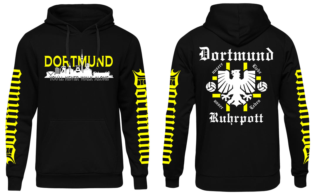 Dortmund über Alles Kapuzenpullover | Ruhrpott Skyline | Ärmeldruck