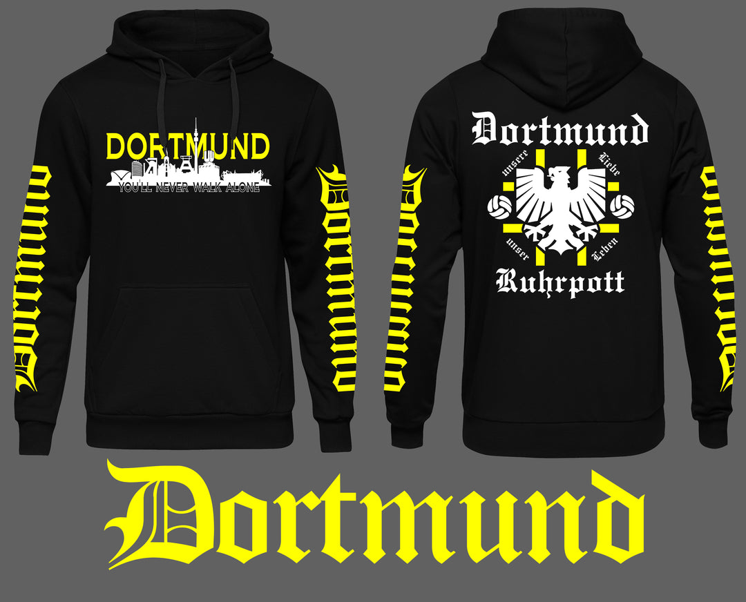 Dortmund über Alles Kapuzenpullover | Ruhrpott Skyline | Ärmeldruck