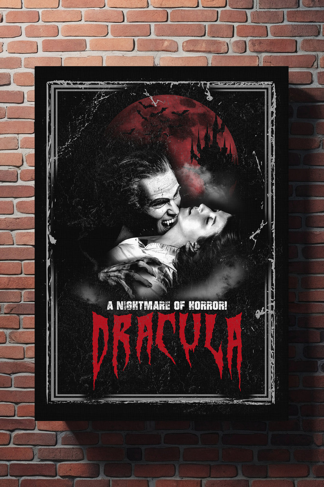 Dracula Leinwand | Vampir Bild Horror Gothic Halloween Deko