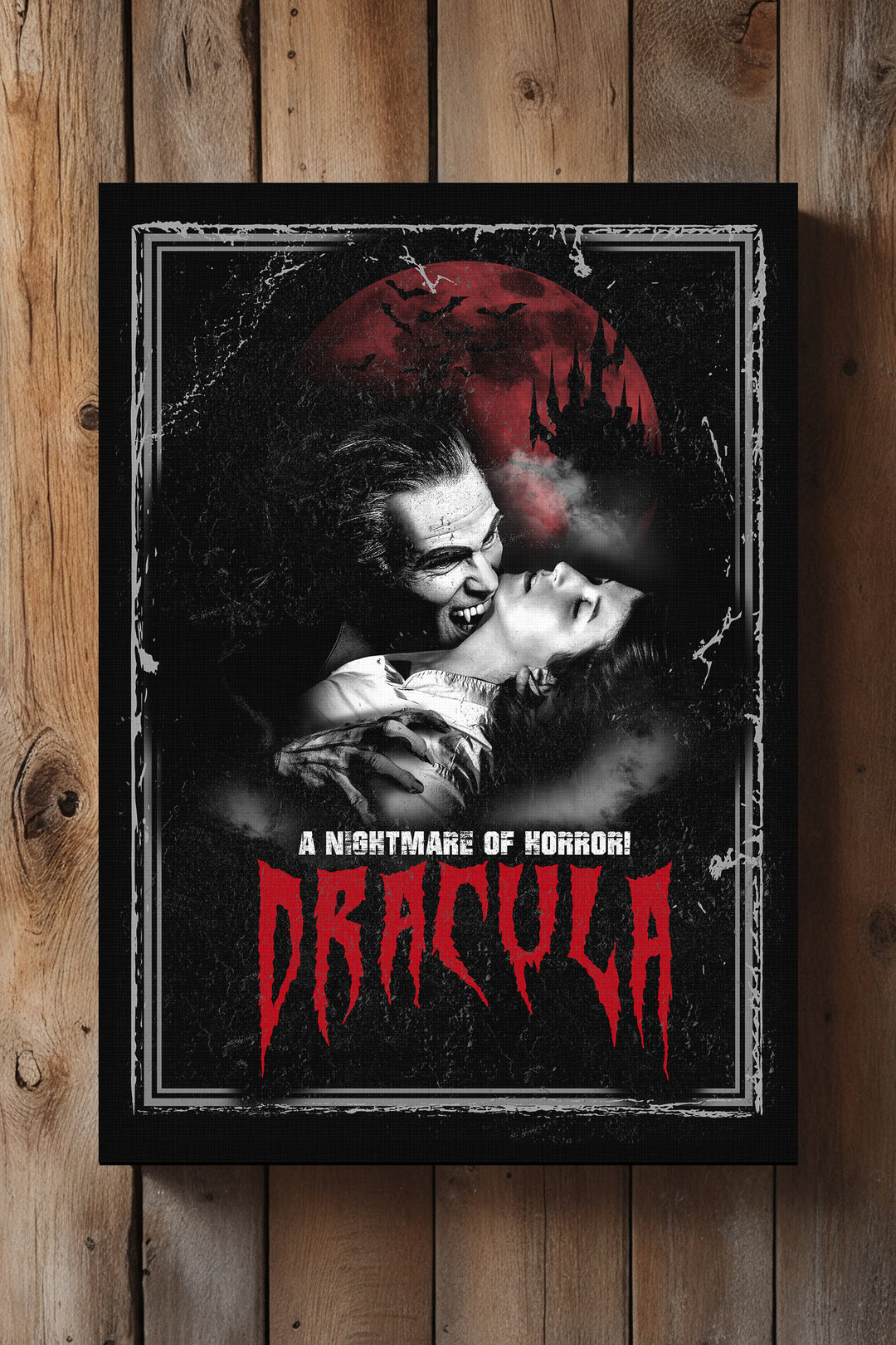 Dracula Leinwand | Vampir Bild Horror Gothic Halloween Deko
