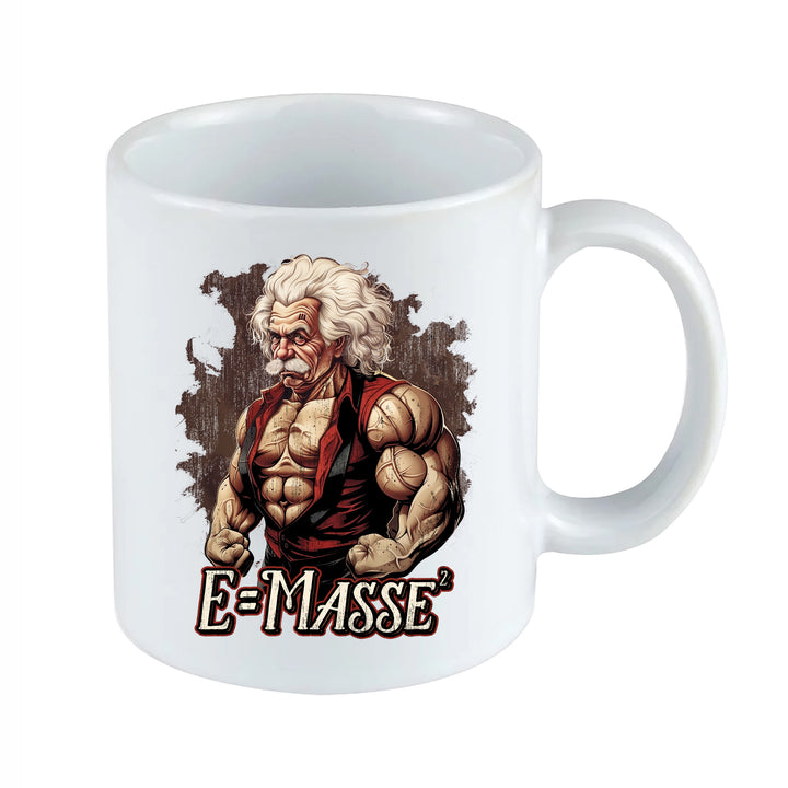 E-Masse² Tasse | Albert Einstein Kaffeetasse Physik Bodybuilder Fitness Kaffeebecher