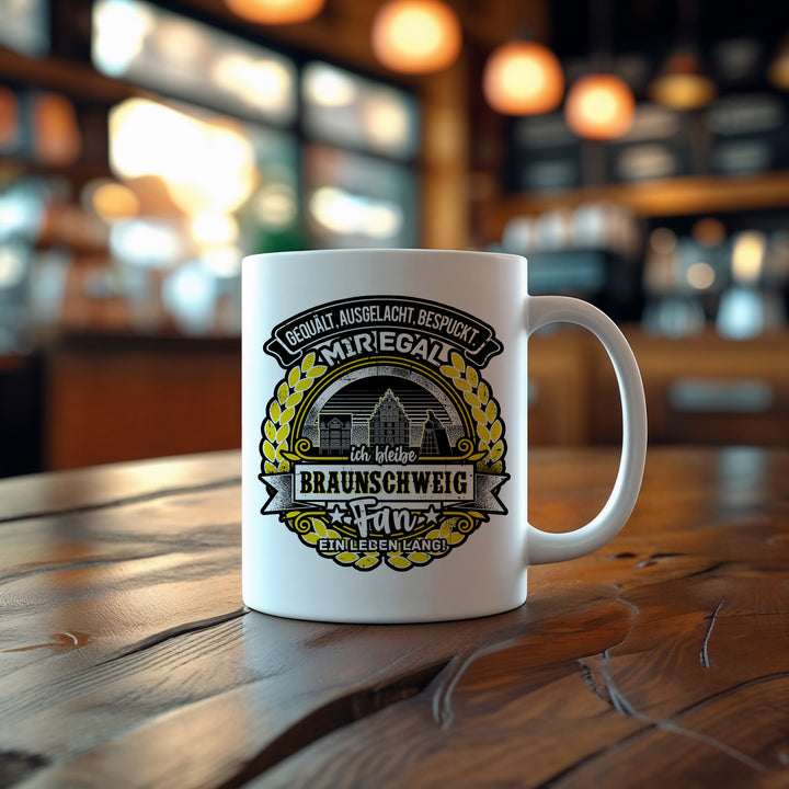 Ein Leben lang Braunschweig Tasse | Kaffeetasse Kaffeebecher Fanbecher Geschenk