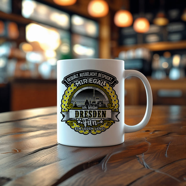 Ein Leben lang Dresden Tasse | Kaffeetasse Ostdeutschland Kaffeebecher Fanartikel Sachsen