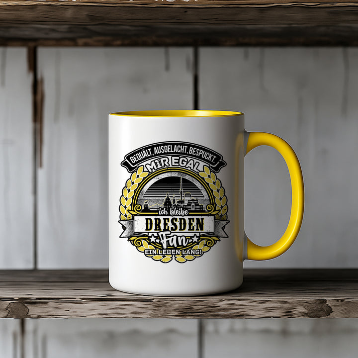 Ein Leben lang Dresden Tasse | Kaffeetasse Ostdeutschland Kaffeebecher Fanartikel Sachsen