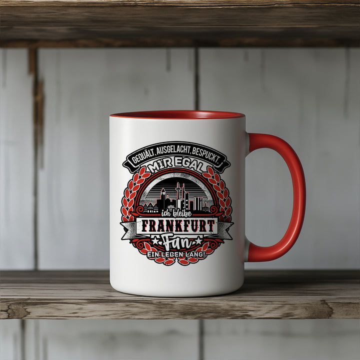 Ein Leben lang Frankfurt Tasse | Kaffeetasse FFM Mainhattan Hessen Kaffeebecher Fanartikel
