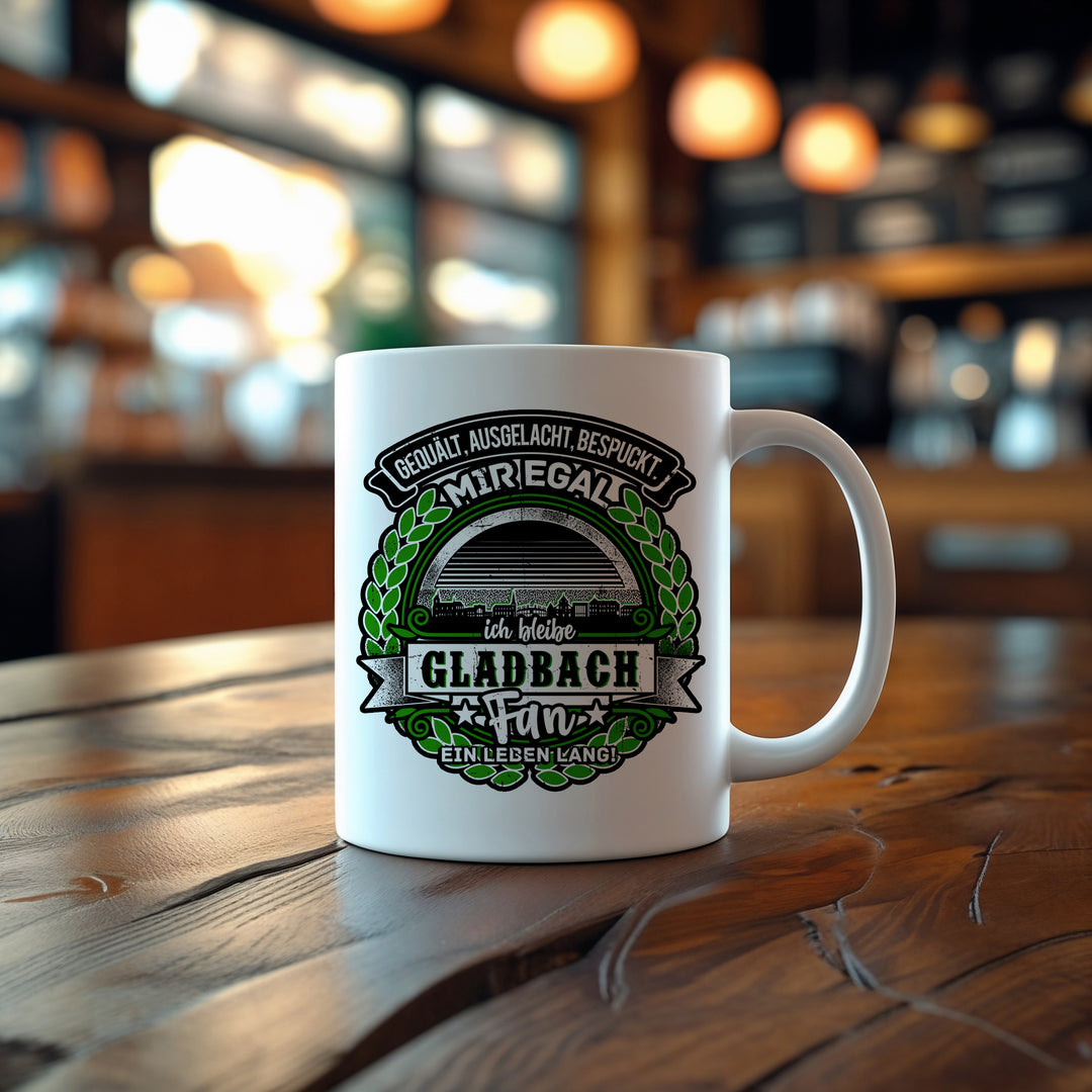 Ein Leben lang Gladbach Tasse | Kaffeetasse Kaffeebecher  Fanartikel Mönchengladbach Niederrhein