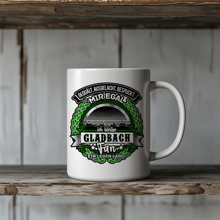 Ein Leben lang Gladbach Tasse | Kaffeetasse Kaffeebecher  Fanartikel Mönchengladbach Niederrhein