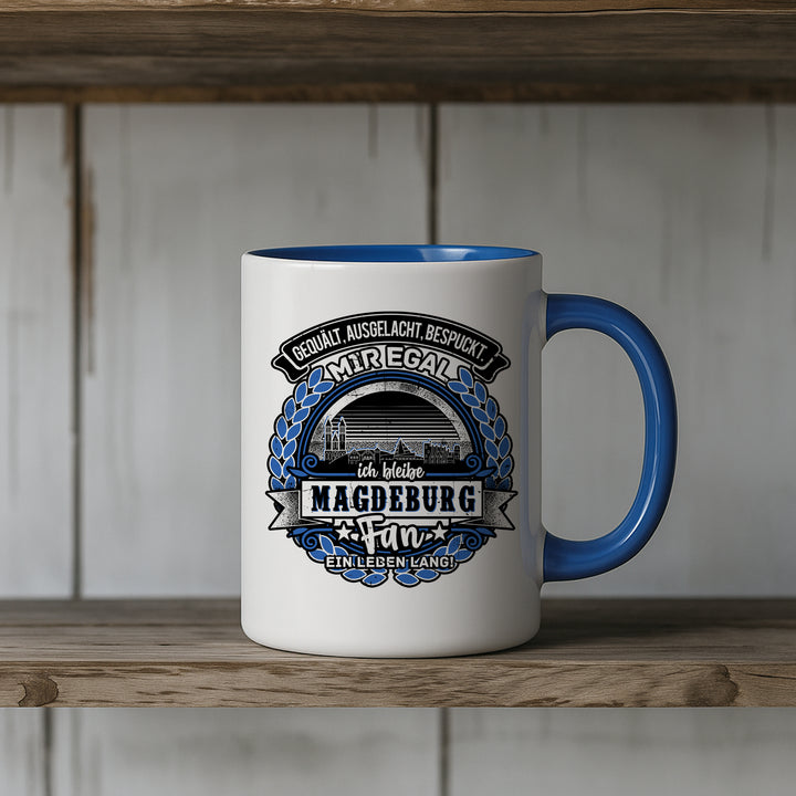 Ein Leben lang Magdeburg Tasse | Ostdeutschland Kaffeetasse Kaffeebecher