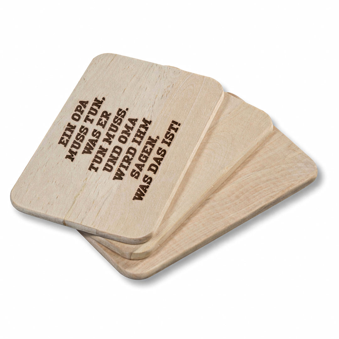 Ein Opa muss tun Schneidebrett | Frühstücksbrettchen Holzbrett Küchenbrett Geschenk Opa Großvater