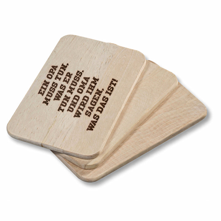 Ein Opa muss tun Schneidebrett | Frühstücksbrettchen Holzbrett Küchenbrett Geschenk Opa Großvater