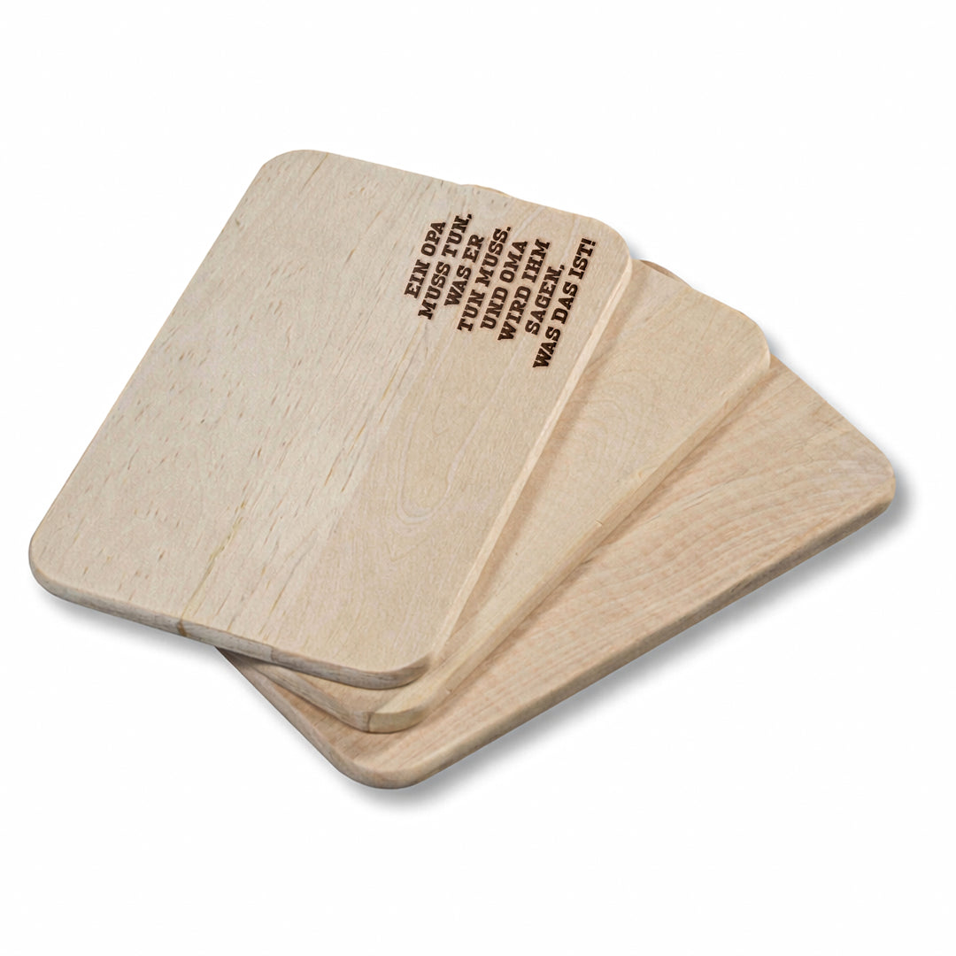 Ein Opa muss tun Schneidebrett | Frühstücksbrettchen Holzbrett Küchenbrett Geschenk Opa Großvater