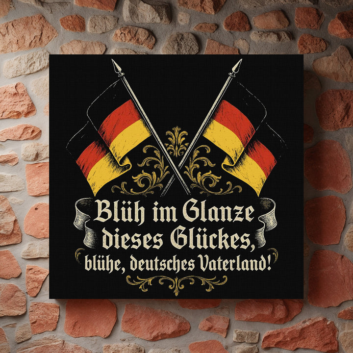 Einigkeit Recht & Freiheit Leinwand | Deutschland Flagge Bild Deutsches Zitat Deko | M1