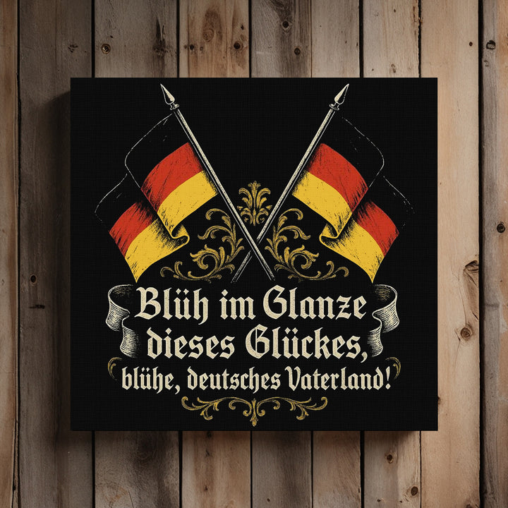 Einigkeit Recht & Freiheit Leinwand | Deutschland Flagge Bild Deutsches Zitat Deko | M1