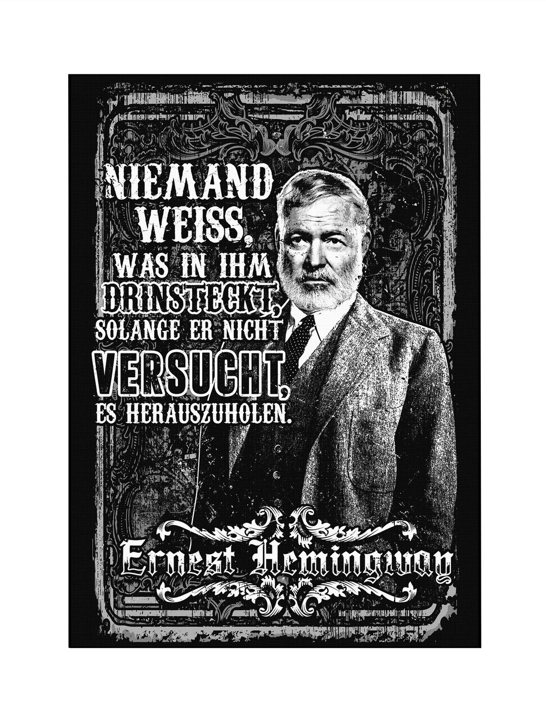 Ernest Hemingway Leinwand | Zitat Bild Schriftsteller Lehrer Vintage Literatur