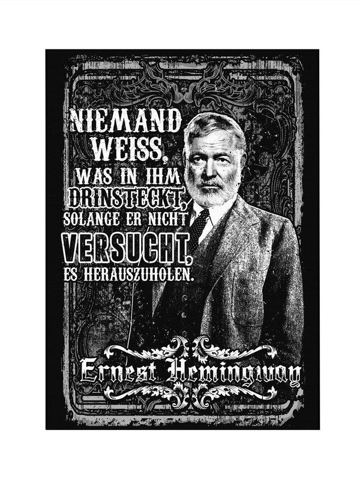 Ernest Hemingway Leinwand | Zitat Bild Schriftsteller Lehrer Vintage Literatur