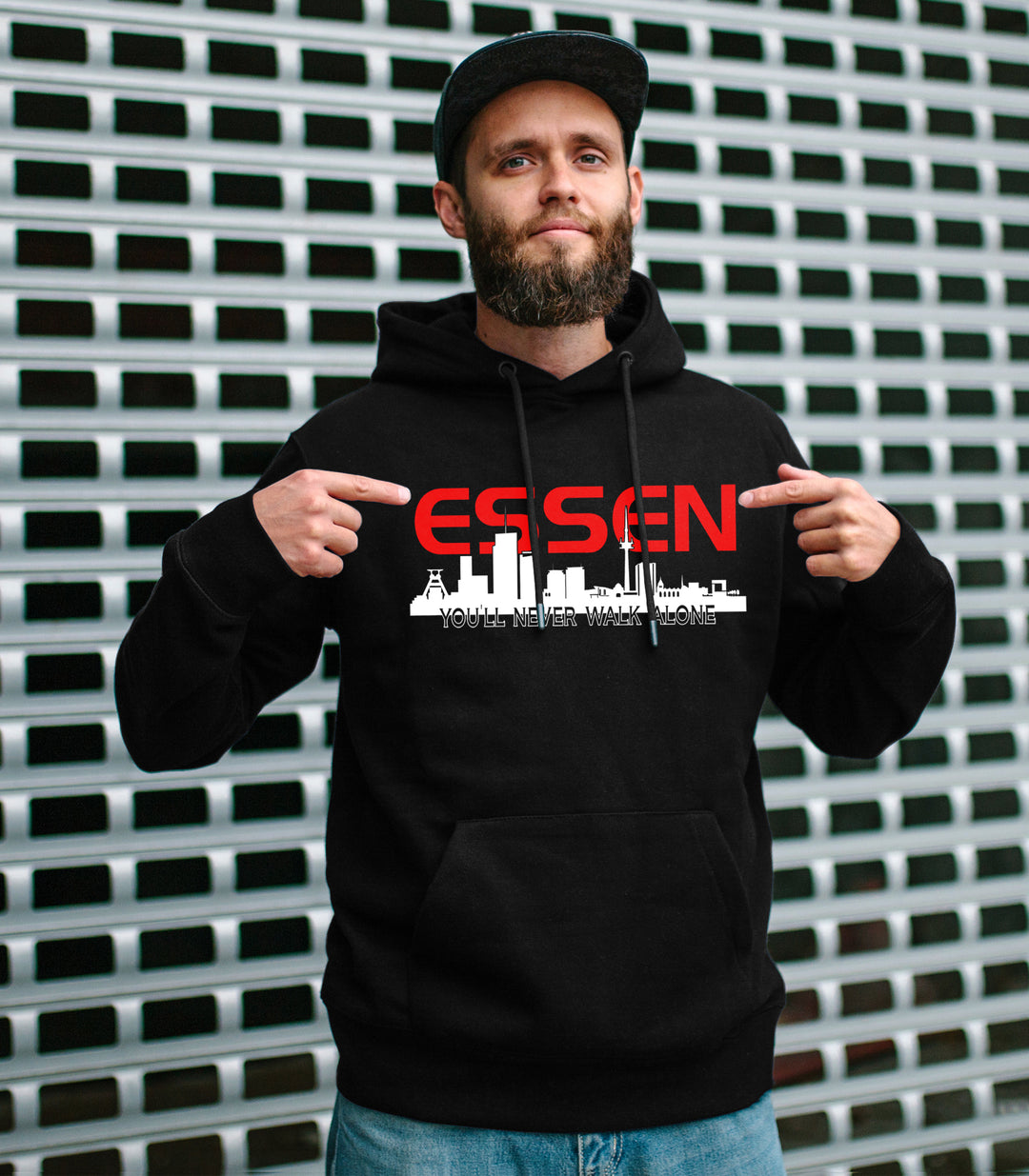 Essen Skyline Kapuzenpullover | Pullover Geschenk Ruhrgebiet Hoodie Stadt