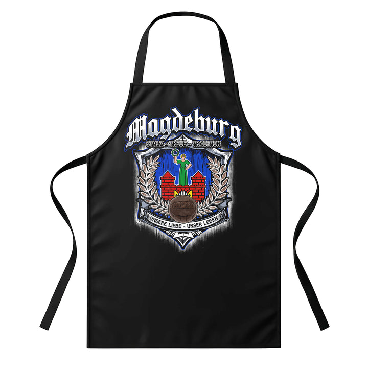Grillschürze – „Für immer Magdeburg“ – BBQ Schürze mit Spruch für Männer